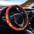 Red Sunflower Pattern Print Car Steering Wheel Cover