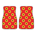 Red Sunflower Pattern Print Front Car Floor Mats