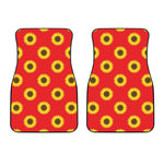 Red Sunflower Pattern Print Front Car Floor Mats