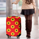 Red Sunflower Pattern Print Luggage Cover
