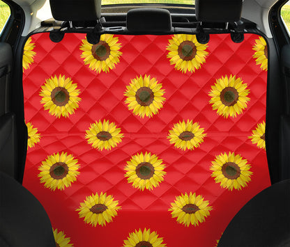 Red Sunflower Pattern Print Pet Car Back Seat Cover