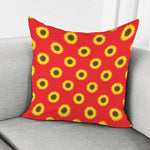Red Sunflower Pattern Print Pillow Cover