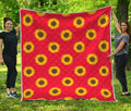 Red Sunflower Pattern Print Quilt