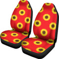 Red Sunflower Pattern Print Universal Fit Car Seat Covers
