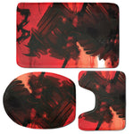 Red Sunset Samurai Print 3 Piece Bath Mat Set
