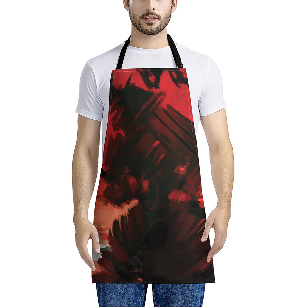 Red Sunset Samurai Print Apron