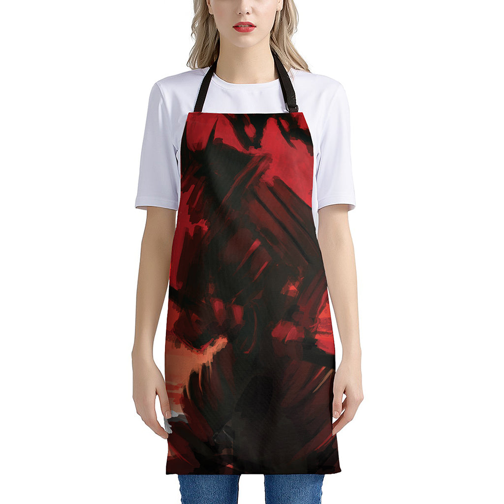 Red Sunset Samurai Print Apron