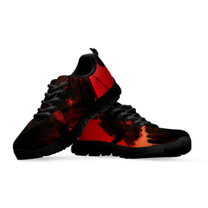 Red Sunset Samurai Print Black Sneakers