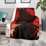 Red Sunset Samurai Print Blanket