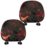 Red Sunset Samurai Print Car Headrest Covers