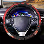 Red Sunset Samurai Print Car Steering Wheel Cover