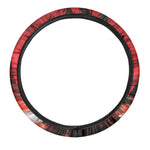 Red Sunset Samurai Print Car Steering Wheel Cover