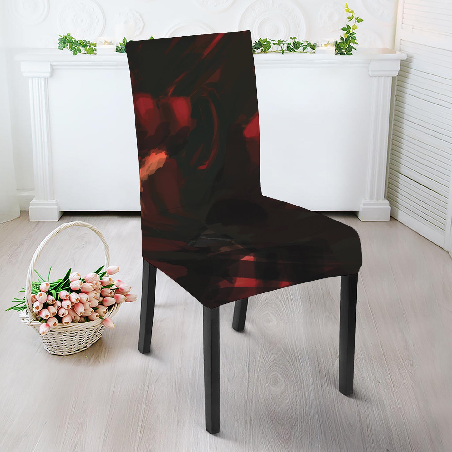 Red Sunset Samurai Print Dining Chair Slipcover