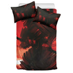 Red Sunset Samurai Print Duvet Cover Bedding Set