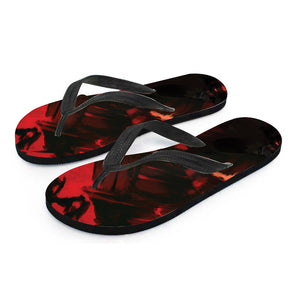 Red Sunset Samurai Print Flip Flops