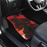 Red Sunset Samurai Print Front and Back Car Floor Mats