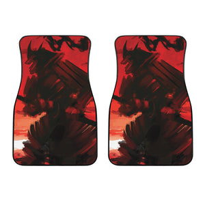 Red Sunset Samurai Print Front Car Floor Mats