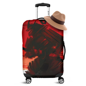 Red Sunset Samurai Print Luggage Cover