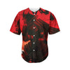 Red Sunset Samurai Print Men's Baseball Jersey