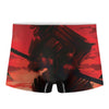 Red Sunset Samurai Print Men's Boxer Briefs