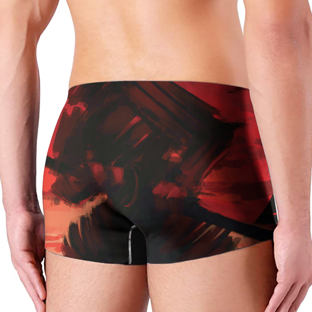 Red Sunset Samurai Print Men's Boxer Briefs