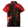 Red Sunset Samurai Print Men's Short Sleeve Shirt