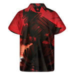 Red Sunset Samurai Print Men's Short Sleeve Shirt