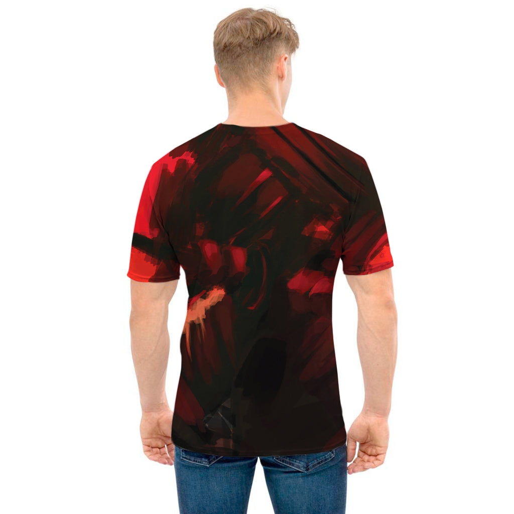 Red Sunset Samurai Print Men's T-Shirt