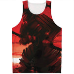 Red Sunset Samurai Print Men's Tank Top