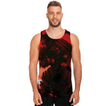 Red Sunset Samurai Print Men's Tank Top