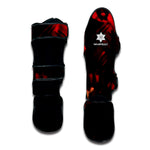 Red Sunset Samurai Print Muay Thai Shin Guard