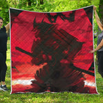 Red Sunset Samurai Print Quilt