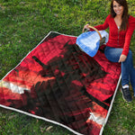 Red Sunset Samurai Print Quilt