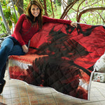 Red Sunset Samurai Print Quilt