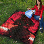 Red Sunset Samurai Print Quilt