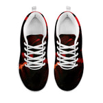 Red Sunset Samurai Print White Sneakers