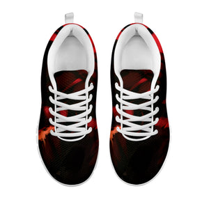 Red Sunset Samurai Print White Sneakers