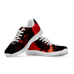 Red Sunset Samurai Print White Sneakers