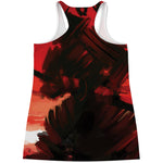 Red Sunset Samurai Print Women's Racerback Tank Top