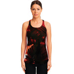 Red Sunset Samurai Print Women's Racerback Tank Top