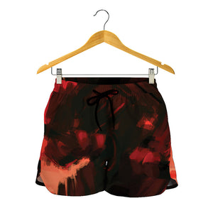 Red Sunset Samurai Print Women's Shorts