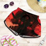 Red Sunset Samurai Print Women's Shorts