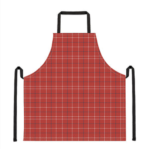 Red Tattersall Pattern Print Apron