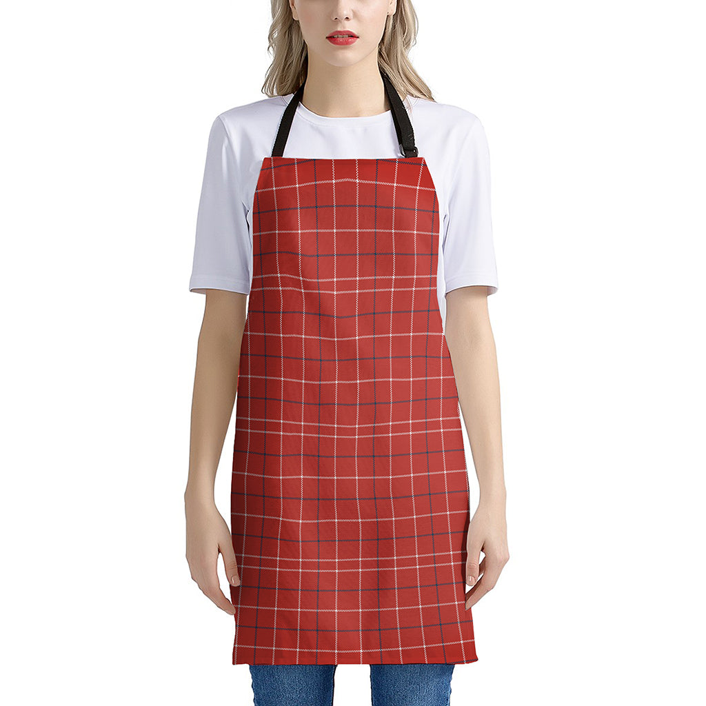 Red Tattersall Pattern Print Apron