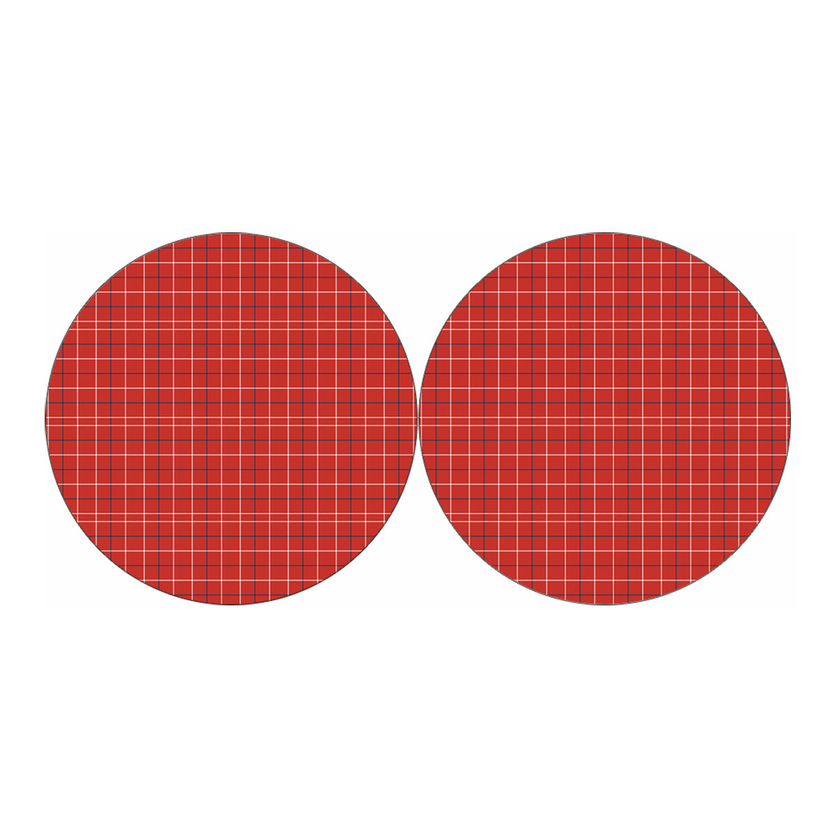 Red Tattersall Pattern Print Car Coasters