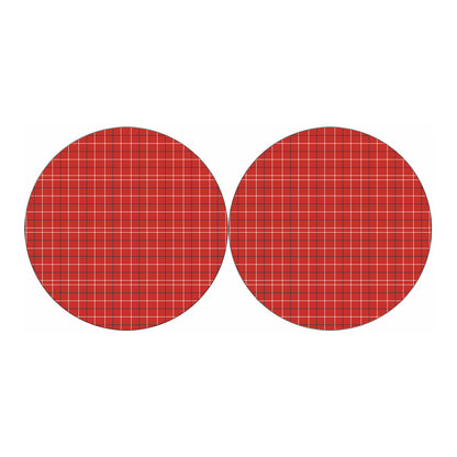 Red Tattersall Pattern Print Car Coasters