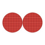 Red Tattersall Pattern Print Car Coasters