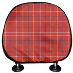 Red Tattersall Pattern Print Car Headrest Covers