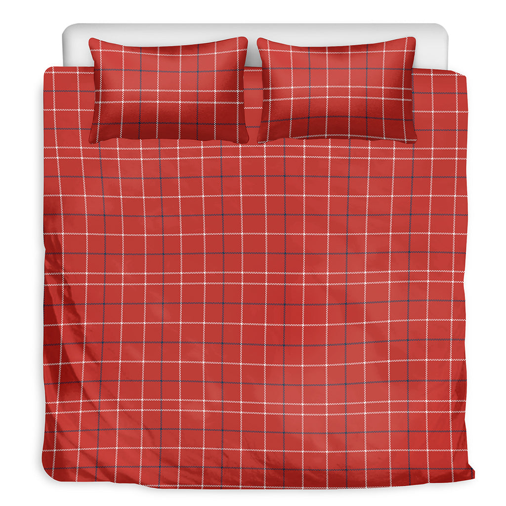 Red Tattersall Pattern Print Duvet Cover Bedding Set