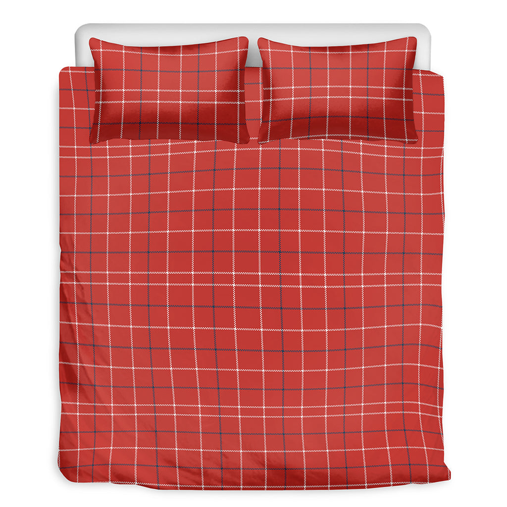 Red Tattersall Pattern Print Duvet Cover Bedding Set